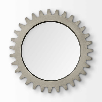 26" Gray Abstract Wood Framed Accent Mirror HomeRoots