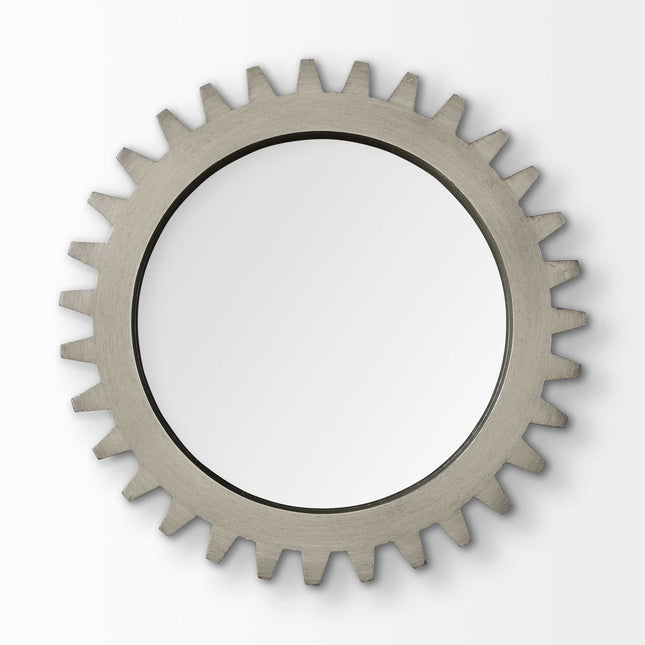 26" Gray Abstract Wood Framed Accent Mirror HomeRoots