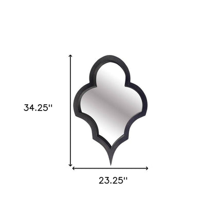 34" Black Wood Abstract Framed Accent Mirror HomeRoots