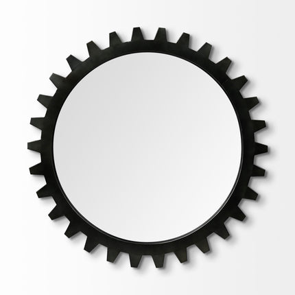 37" Round Black Metal Frame Wall Mirror HomeRoots