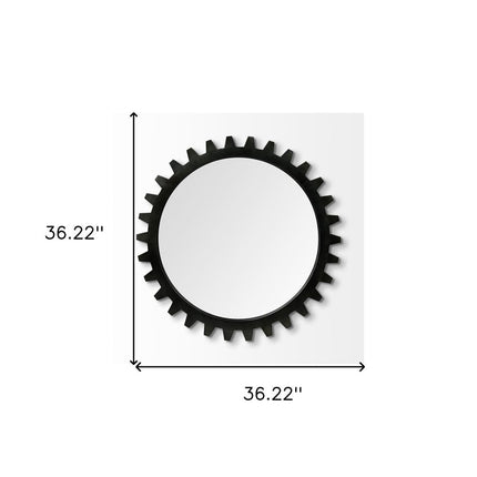 37" Round Black Metal Frame Wall Mirror HomeRoots