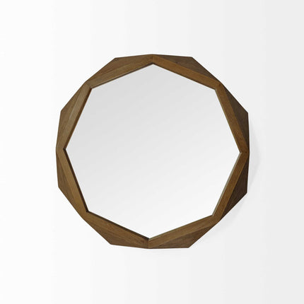 32" Brown Solid Wood Octagon Framed HomeRoots