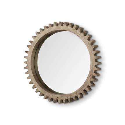35" Brown Abstract Wood Framed Accent Mirror HomeRoots