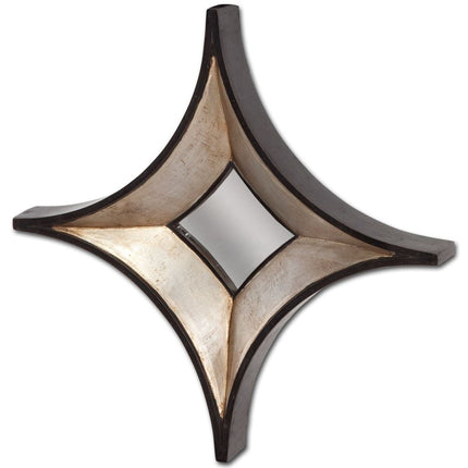17" Dark Brown Wood Diamond Framed Accent Mirror HomeRoots