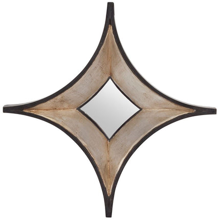 17" Dark Brown Wood Diamond Framed Accent Mirror HomeRoots
