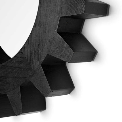 17" Black Abstract Wood Framed Accent Mirror HomeRoots