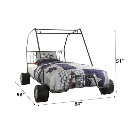 ACME 37640T Xander Twin Bed, Gunmetal Go Kart (1Set/2Ctn)  2