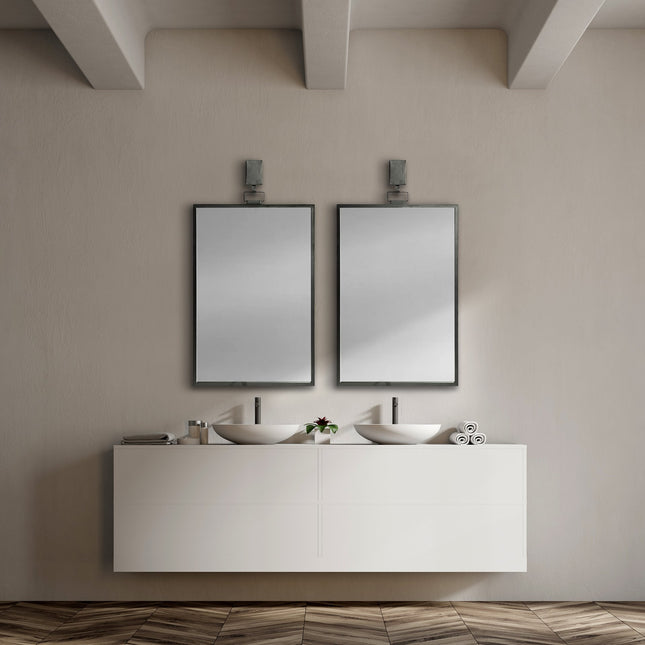44" Gunmetal Metal Framed Accent Mirror