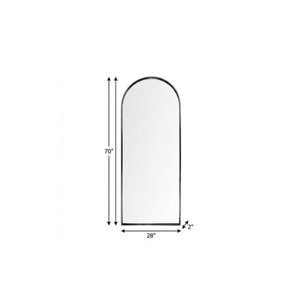 70" Black Metal Arch Framed Full Length Hanging Mirror HomeRoots