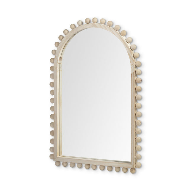 35" Natural Arch Wood Framed Accent Mirror HomeRoots