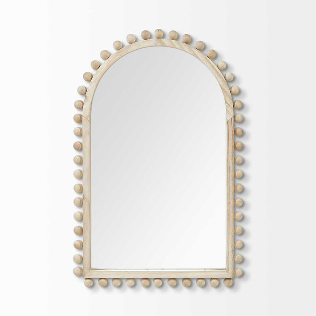 35" Natural Arch Wood Framed Accent Mirror HomeRoots