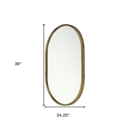 Gold Oval Accent Metal Mirror HomeRoots