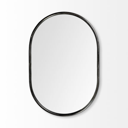 36" Black Oval Metal Framed Accent Mirror HomeRoots