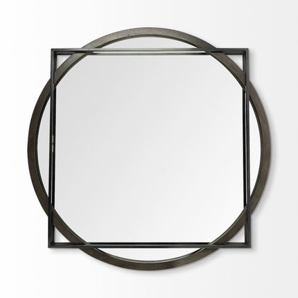 46" Black Abstract Metal Framed Accent Mirror HomeRoots