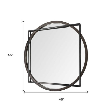 46" Black Abstract Metal Framed Accent Mirror HomeRoots