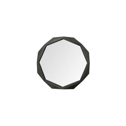 32" Octagon Black Wood Frame Wall Mirror
