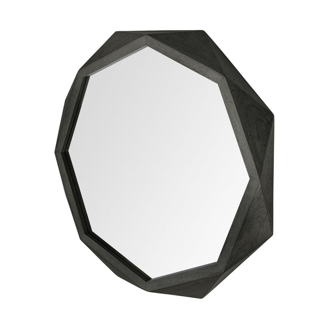 41" Black Solid Wood Octagon Framed