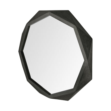 41" Black Solid Wood Octagon Framed Accent Mirror HomeRoots