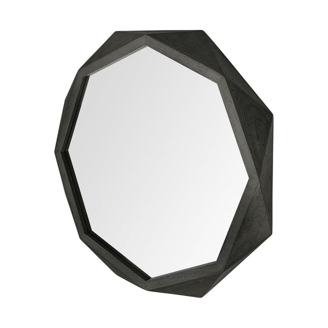 41" Black Solid Wood Octagon Framed Accent Mirror HomeRoots