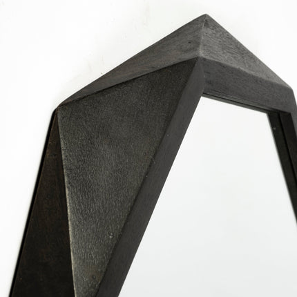 41" Black Solid Wood Octagon Framed Accent Mirror HomeRoots