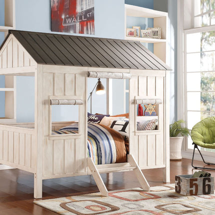 ACME 37655F Spring Cottage Full Bed, Weathered White & Washed Gray (1Set/3Ctn)