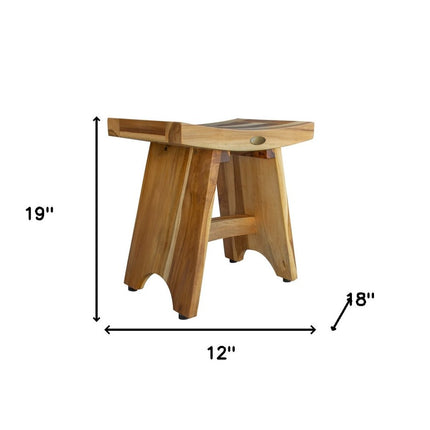 18" Natural Teak Rectangular Shower Bench