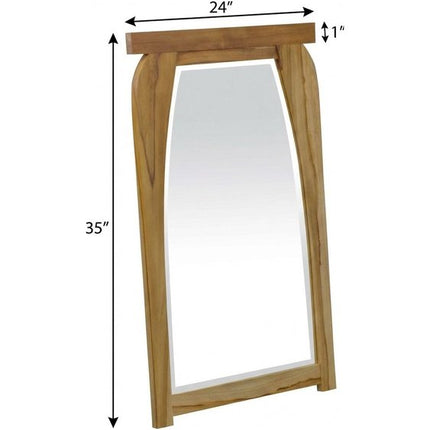 35" Natural Solid Wood Framed Accent Mirror HomeRoots