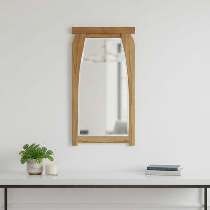 35" Natural Solid Wood Framed Accent Mirror HomeRoots