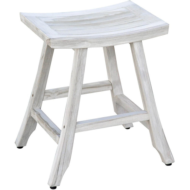 24" X 20" White Teak Square Shower Bench