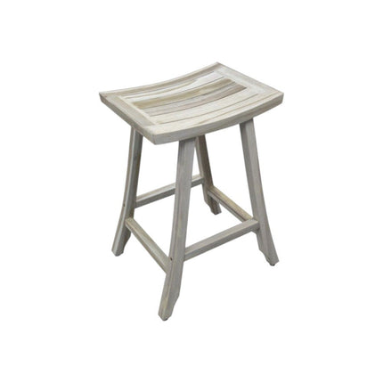 30" X 15" Light Gray Teak Square Shower Bench HomeRoots