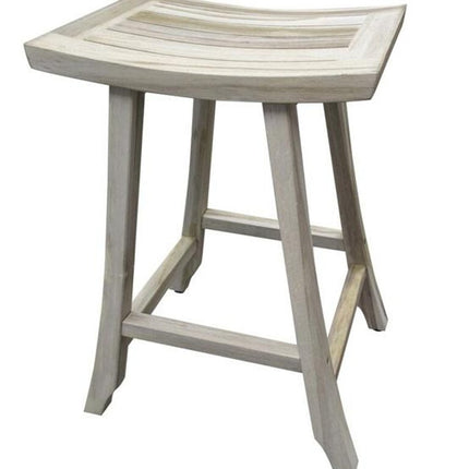 30" X 15" Light Gray Teak Square Shower Bench HomeRoots