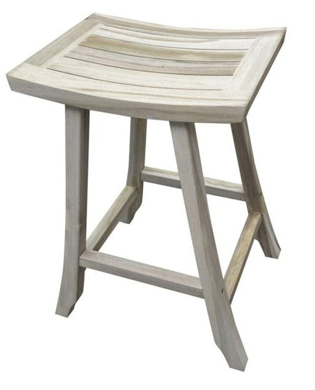 30" X 15" Light Gray Teak Square Shower Bench HomeRoots