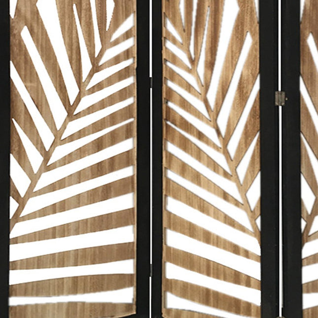 67" Brown Solid Wood Panel Screen Room Divider HomeRoots