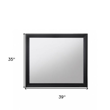 35" Black Square Wood Framed Mounted Dresser Mirror HomeRoots