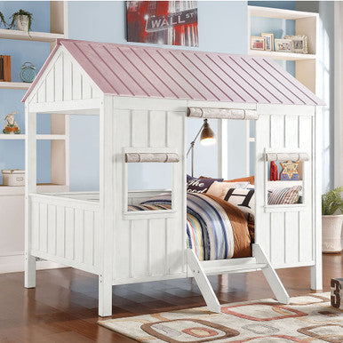 ACME 37695F Spring Cottage Full Bed, White & Pink (1Set/3Ctn) ACME Furniture