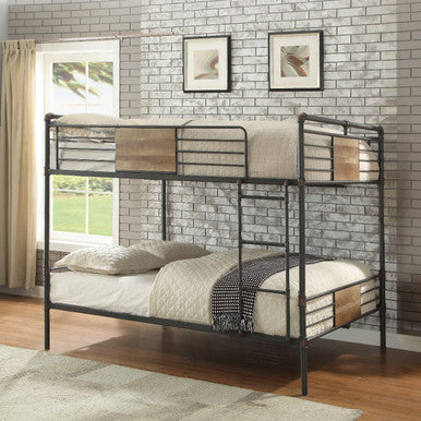 ACME 37720 Brantley Queen/Queen Bunk Bed, Sandy Black & Dark Bronze Hand-Brushed (1Set/2Ctn) ACME Furniture