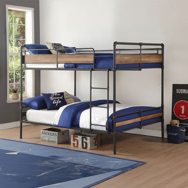 ACME 37730 Brantley II Queen/Queen Bunk Bed, Sandy Black & Dark Bronze Hand-Brushed (1Set/2Ctn) ACME Furniture