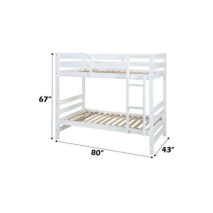 ACME 37785 Ronnie Twin/Twin Bunk Bed, White