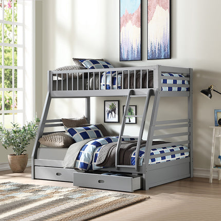 ACME 37840 Jason Gray Bunk Bed with Drawers (6+6 Slats)
