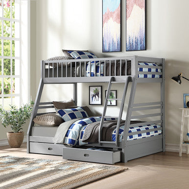 ACME 37840 Jason Gray Bunk Bed with Drawers (6+6 Slats) ACME Furniture