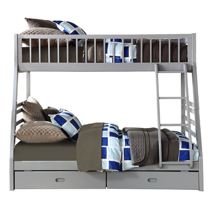 ACME 37840 Jason Gray Bunk Bed with Drawers (6+6 Slats)