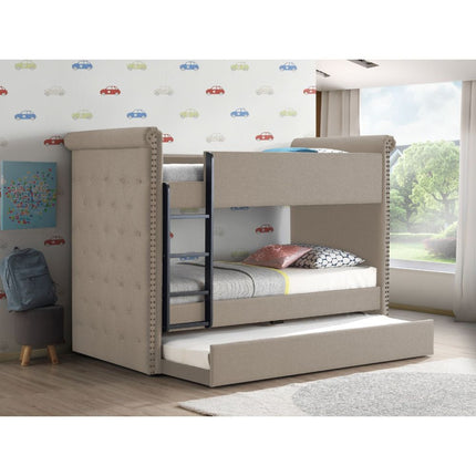 ACME 37850 Romana Ii Twin/Twin Bunk Bed, Beige Fabric