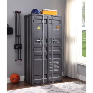 ACME 37899 Cargo Double door Wardrobe, Gunmetal ACME Furniture