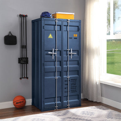ACME 37909 Cargo Double door Wardrobe, Blue ACME Furniture