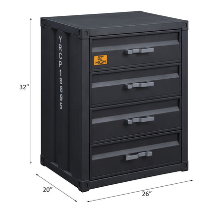 ACME 37956 Cargo 4-Drawer Chest, Gunmetal Finish