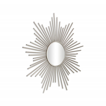 32" Silver Metal Sunburst Framed Accent Mirror HomeRoots
