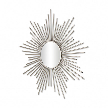 32" Silver Metal Sunburst Framed Accent Mirror HomeRoots