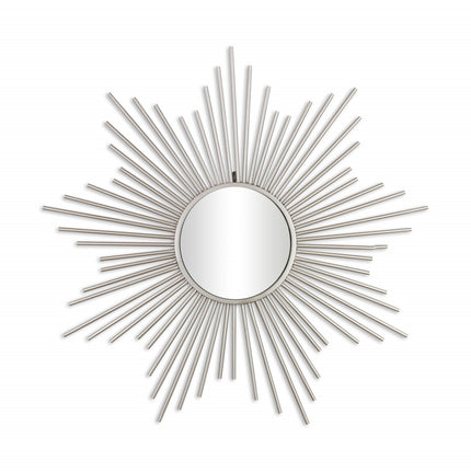 32" Silver Metal Sunburst Framed Accent Mirror HomeRoots