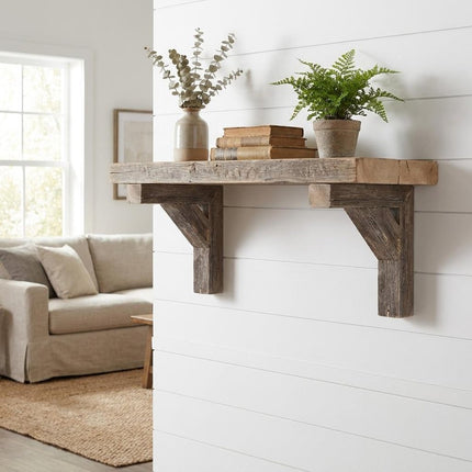 Set Of Two Natural Weathered Gray Corbels HomeRoots