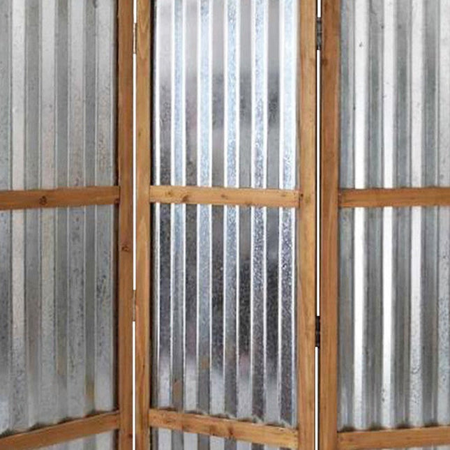 72" Brown Folding Three Panel Screen Room Divider HomeRoots
